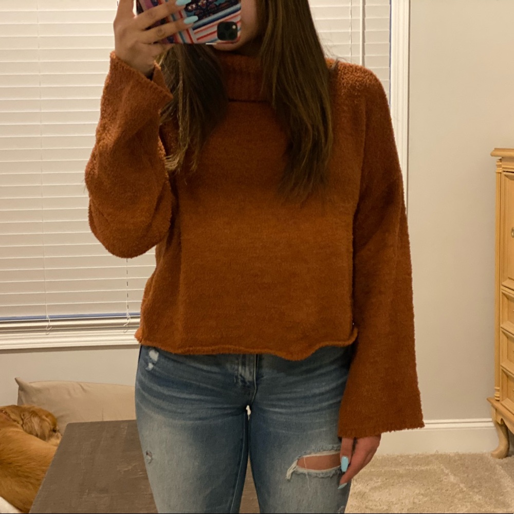 Turtle neck rust sweater